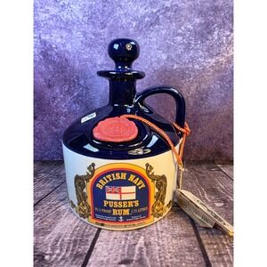 Vintage British Navy Pussers Rum Ceramic Decanter Flagon 1.75L Empty Hand Cast